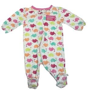 First Moments Sleeper Pajamas Baby Girl Elephants 6 Months